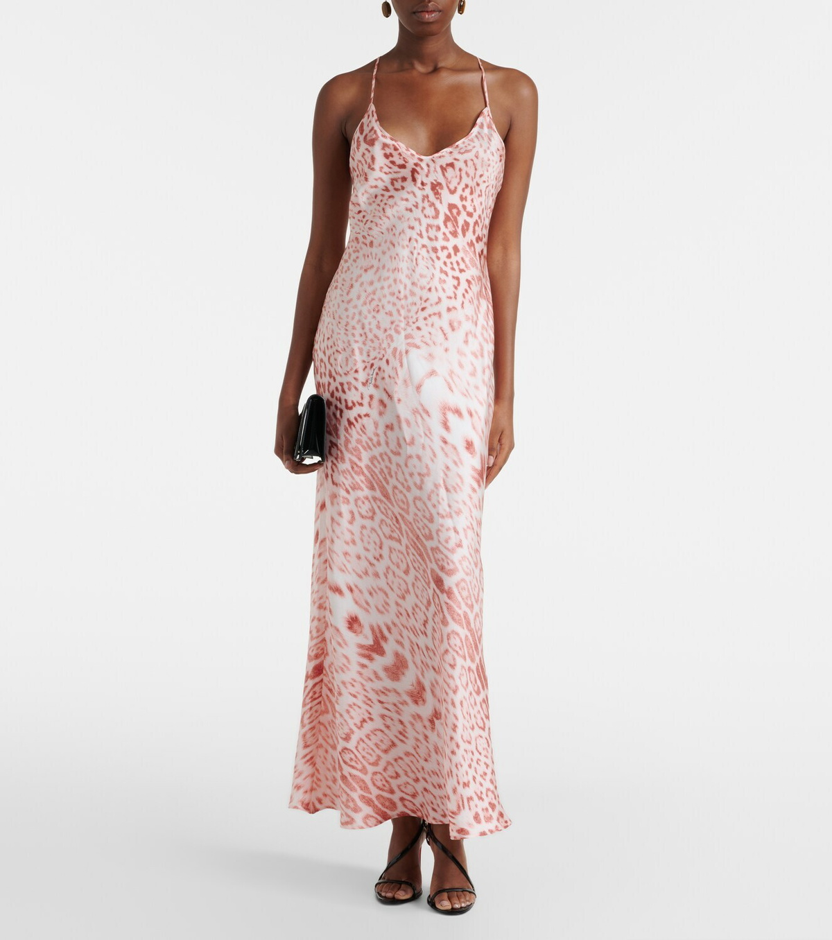 Roberto Cavalli Leopard-print silk satin dress