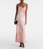 Roberto Cavalli Leopard-print silk satin dress