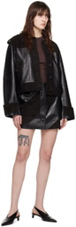 Stand Studio Black Seona Leather Miniskirt