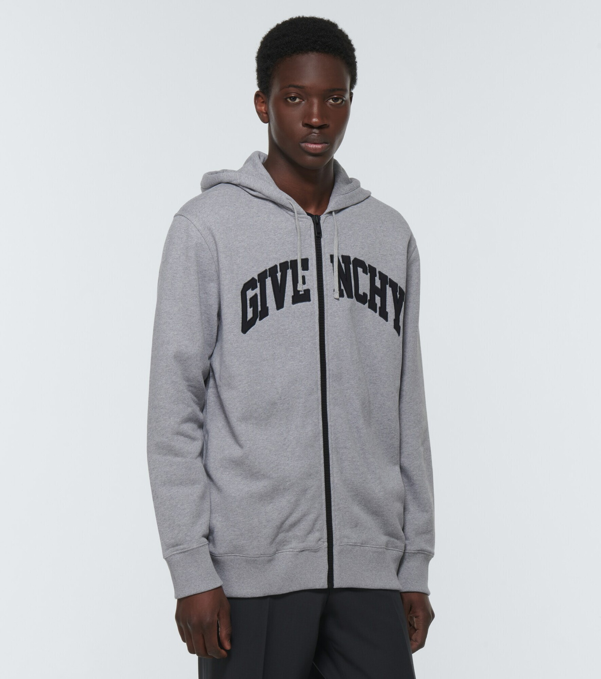 Givenchy Logo cotton jersey zip up hoodie Givenchy