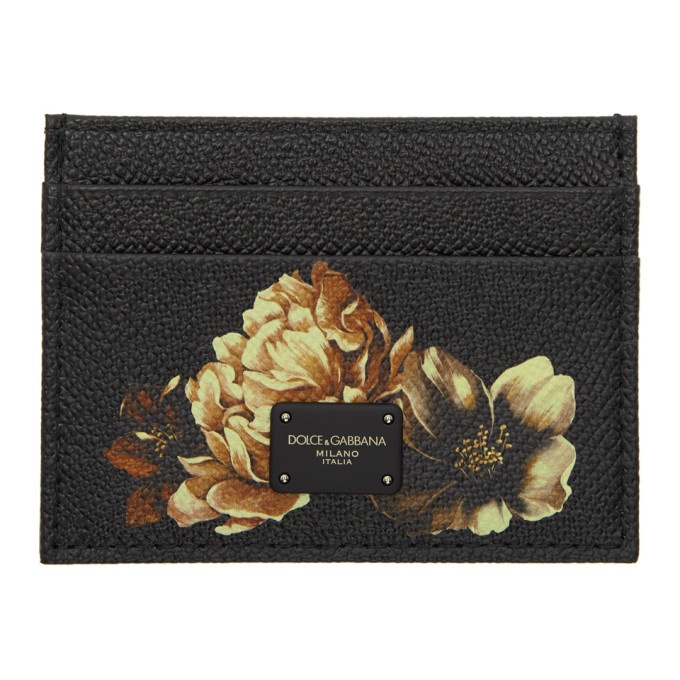 Photo: Dolce and Gabbana Black Flower Card Holder
