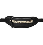 A.P.C. - Lucille Canvas-Trimmed Logo-Print Nylon Belt Bag - Black