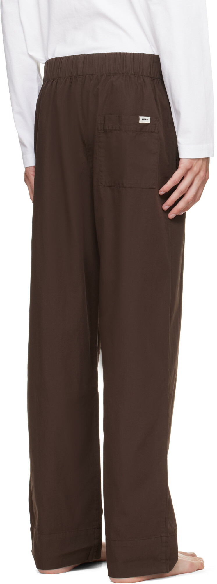 Tekla Brown Poplin Pyjama Pants