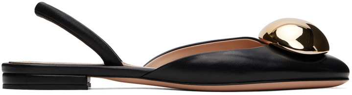 Photo: Gianvito Rossi Black Sphera Ballerina Flats