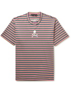 Mastermind World - Logo-Embroidered Striped Cotton T-Shirt - Pink