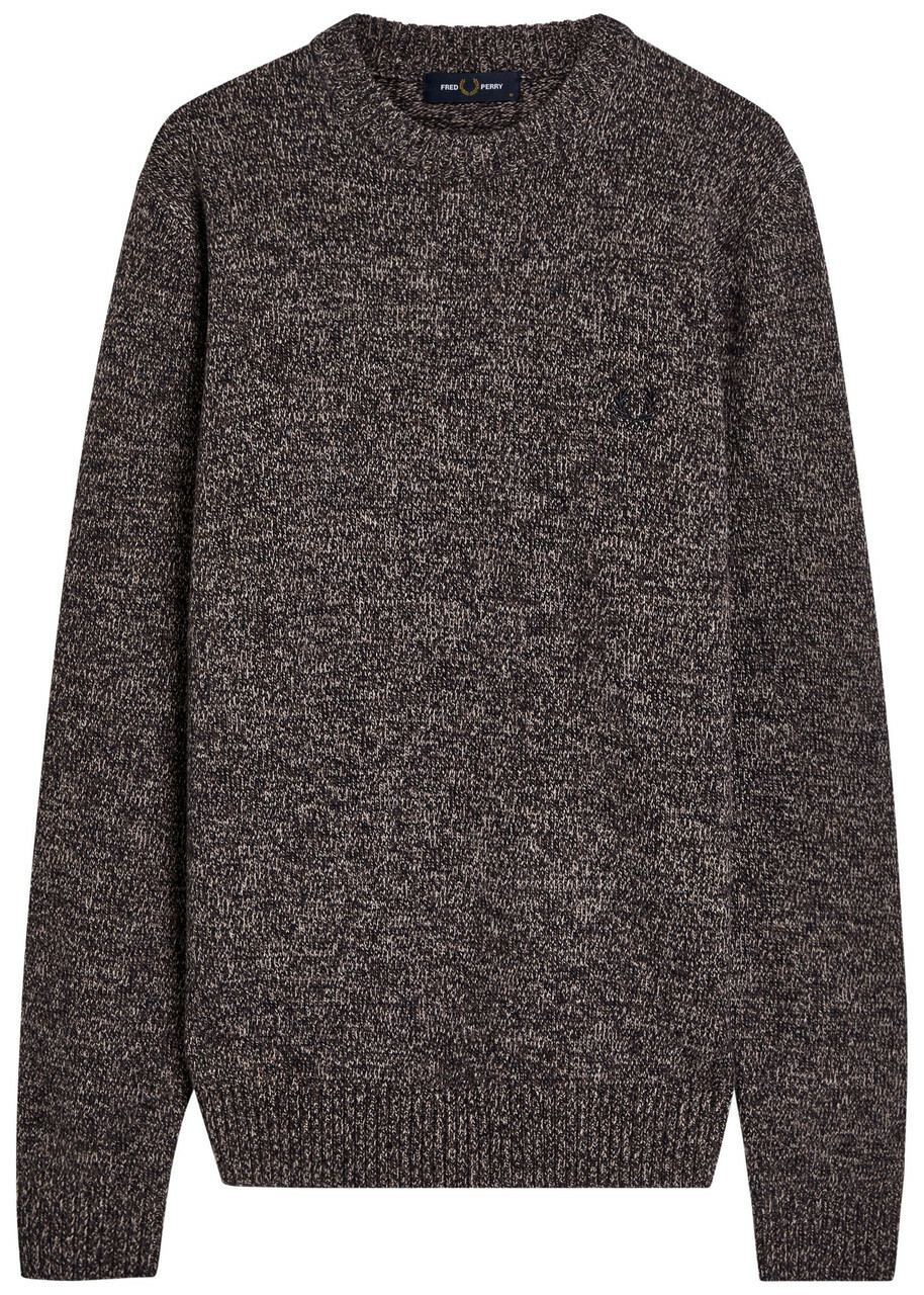 トップス RAF SIMONS & FRED PERRY wool knit Fred Perry Men's x Raf Simons Fluffy Crew Knit in Chive Fred Perry