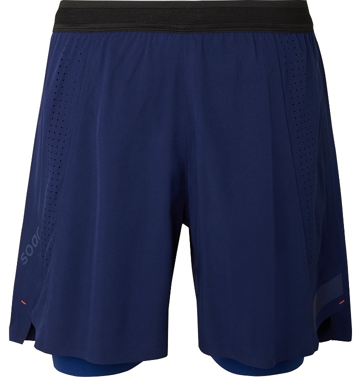 Photo: Soar Running - Three Season 4.0 Layered Shell Shorts - Blue