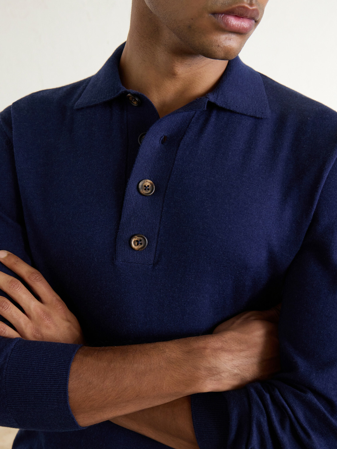 Eleventy - Cotton and Cashmere-Blend Polo Shirt - Blue