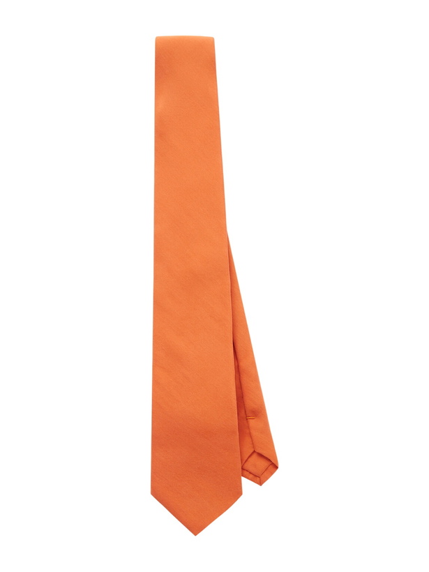 Photo: SAINT LAURENT - 7cm Silk-Habotai Tie - Orange