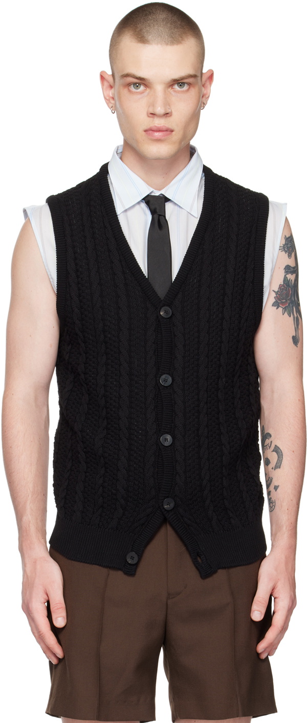 ERNEST W. BAKER BOUCLE VEST BLACK｜ファッション