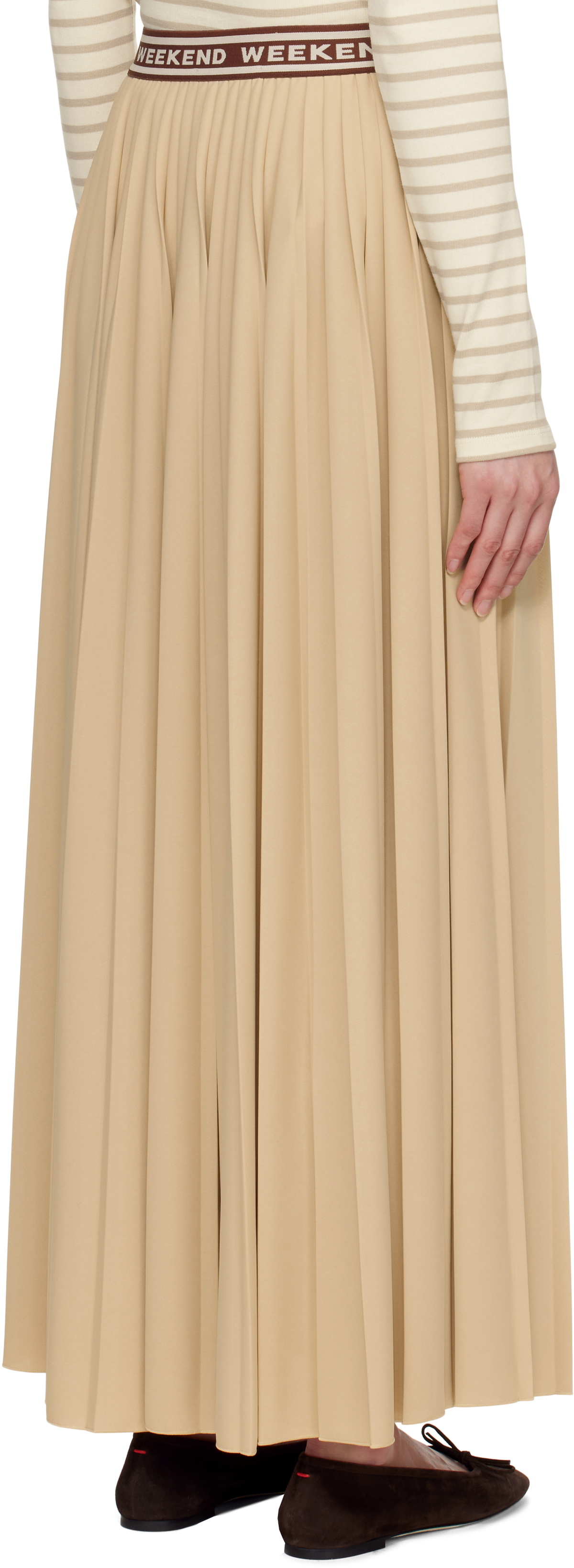 Weekend Max Mara Tan Bleu Maxi Skirt