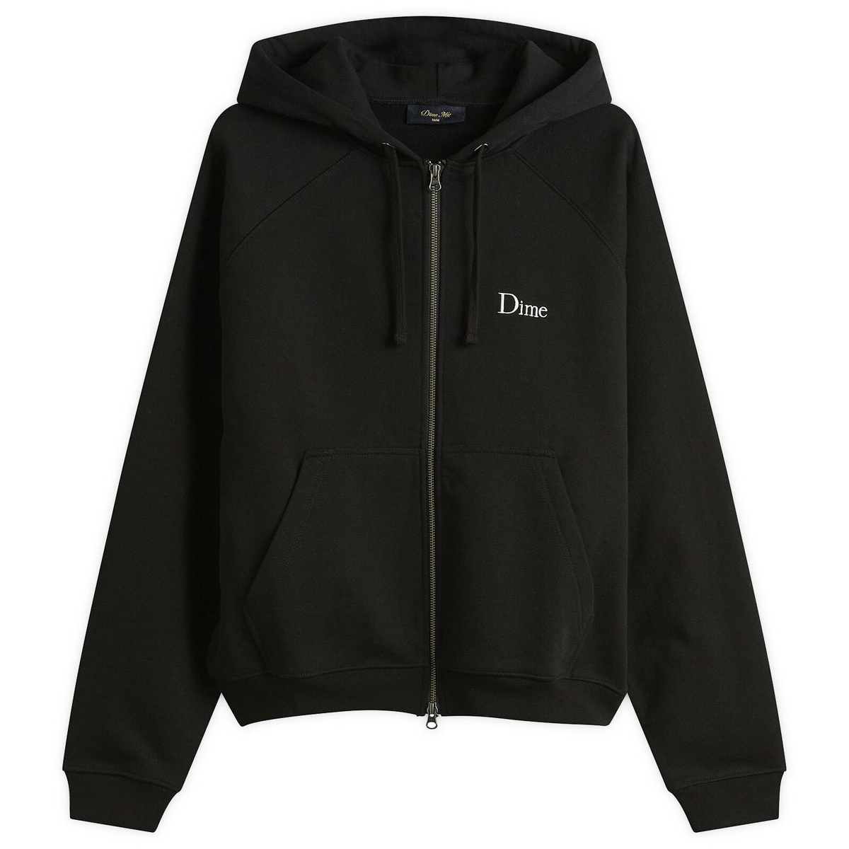 Dime Men's Classic Small Logo Zip Hoodie in Black Dime