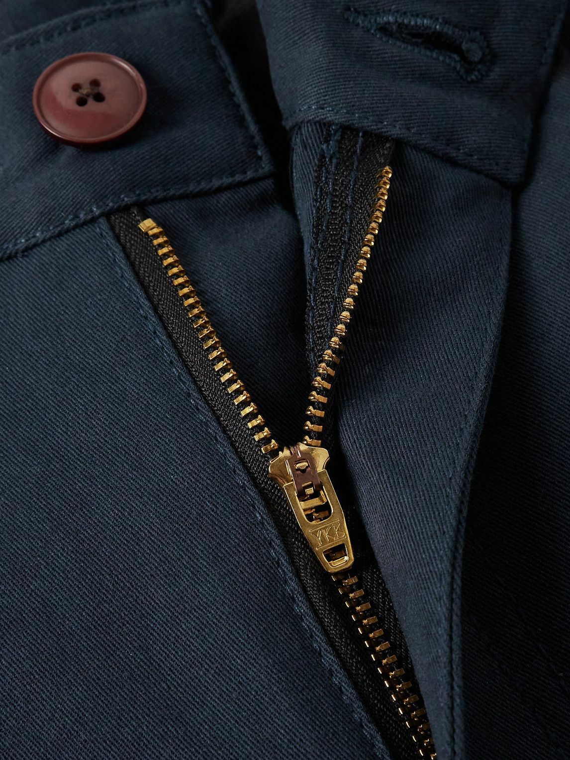 FrizmWORKS - Haworth Tapered Cropped Pleated Cotton-Twill Trousers - Blue