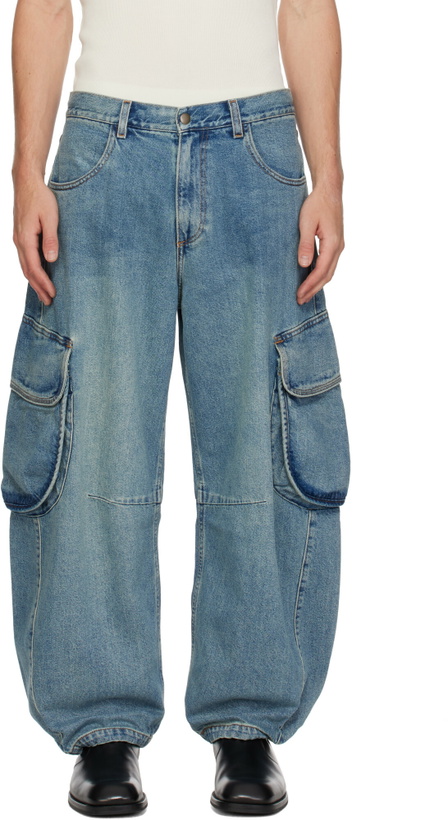 Photo: Levi's Blue Tab Blue Denim Cargo Pants