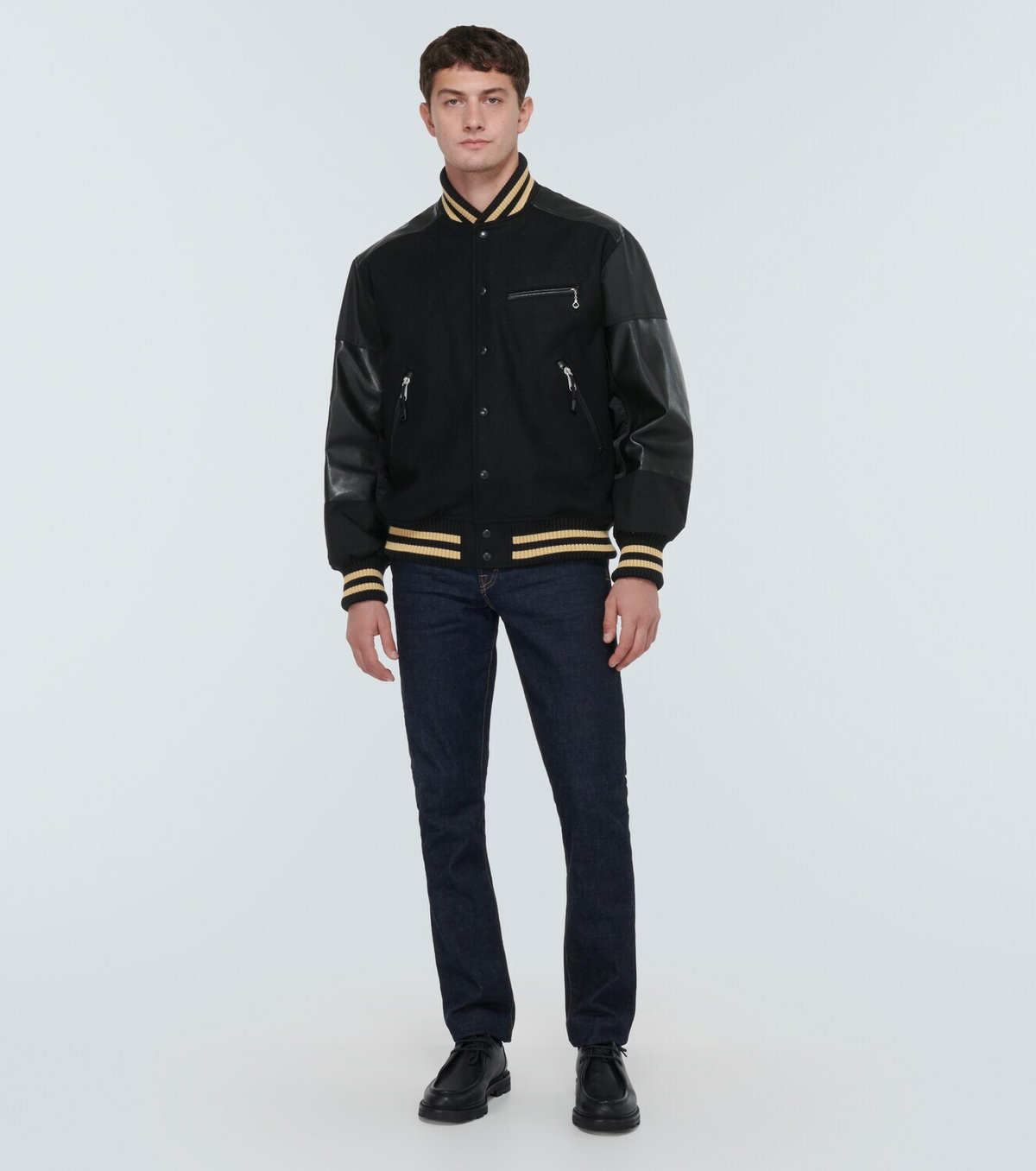 ジャケット・アウター junya watanabe man 23aw varsity jacket Junya Watanabe MAN Men's Wool & Nylon Varsity Jacket in