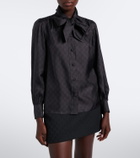 Gucci GG tie-neck silk twill blouse