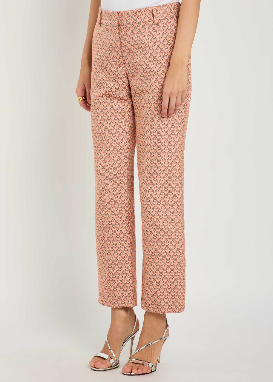 LA Double J 24/7 Tulip-jacquard Trousers Pink
