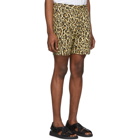 Wacko Maria Beige Leopard Pleated Shorts