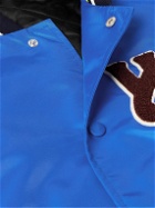 Wales Bonner - Logo-Appliquéd Shell Varsity Jacket - Blue