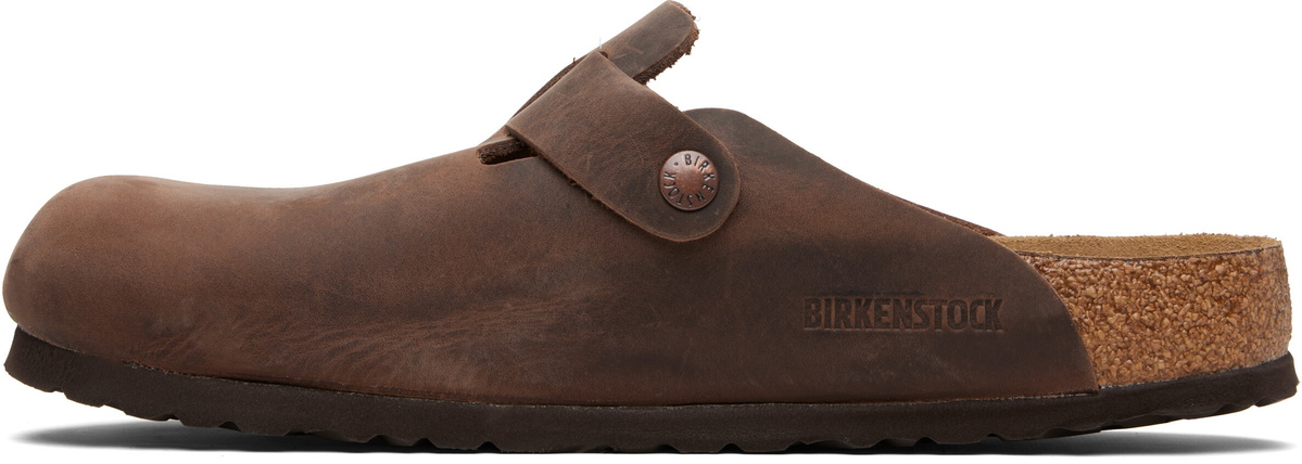 Birkenstock Brown Regular Boston Soft Footbed Oiled Leather Loafers