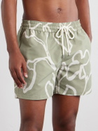 Frescobol Carioca - Straight-Leg Printed Recycled Swim Shorts - Green