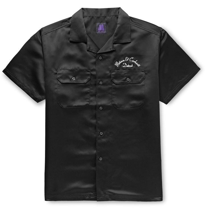 Photo: Carhartt WIP - Motown Records Camp-Collar Logo-Embroidered Satin Shirt - Black