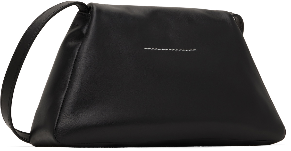 MM6 Maison Margiela Black Leather Numeric Medium Bag