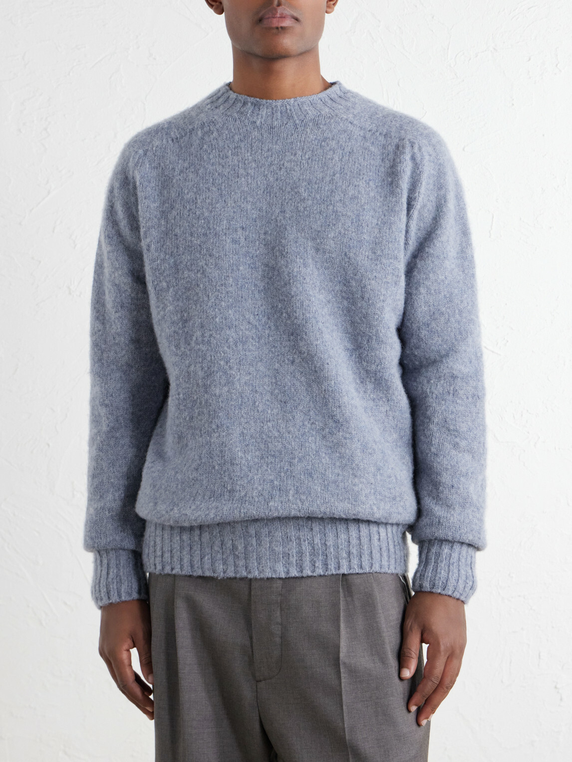 Sunspel - Brushed Shetland Wool Sweater - Blue