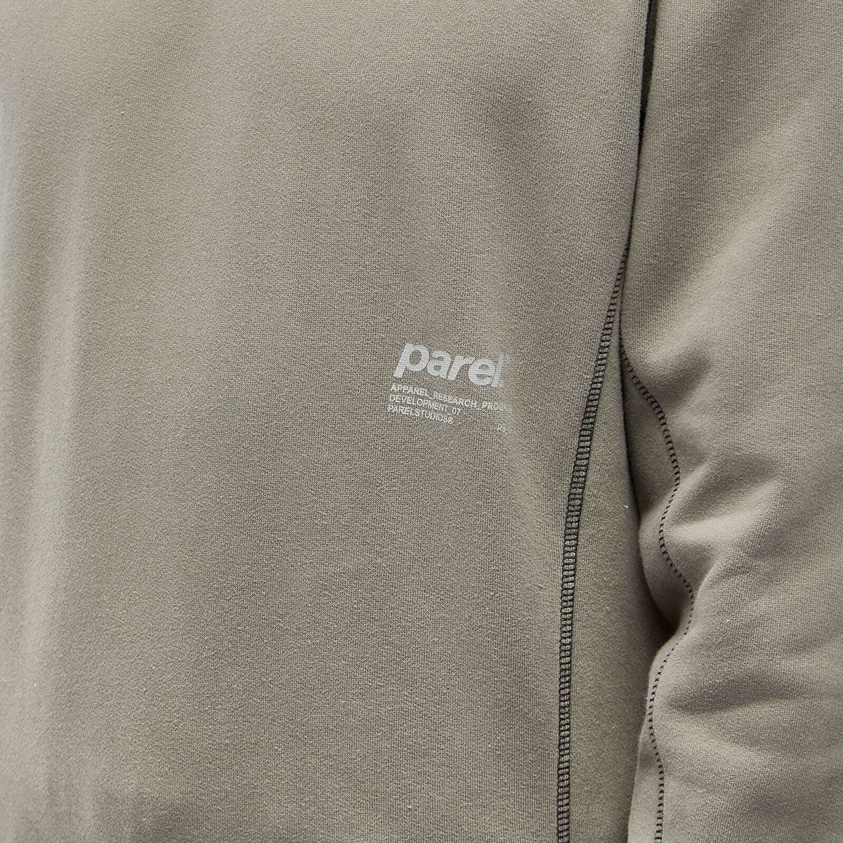 Parel Studios Men's Contrast Crew Neck Sweat in Warm Grey