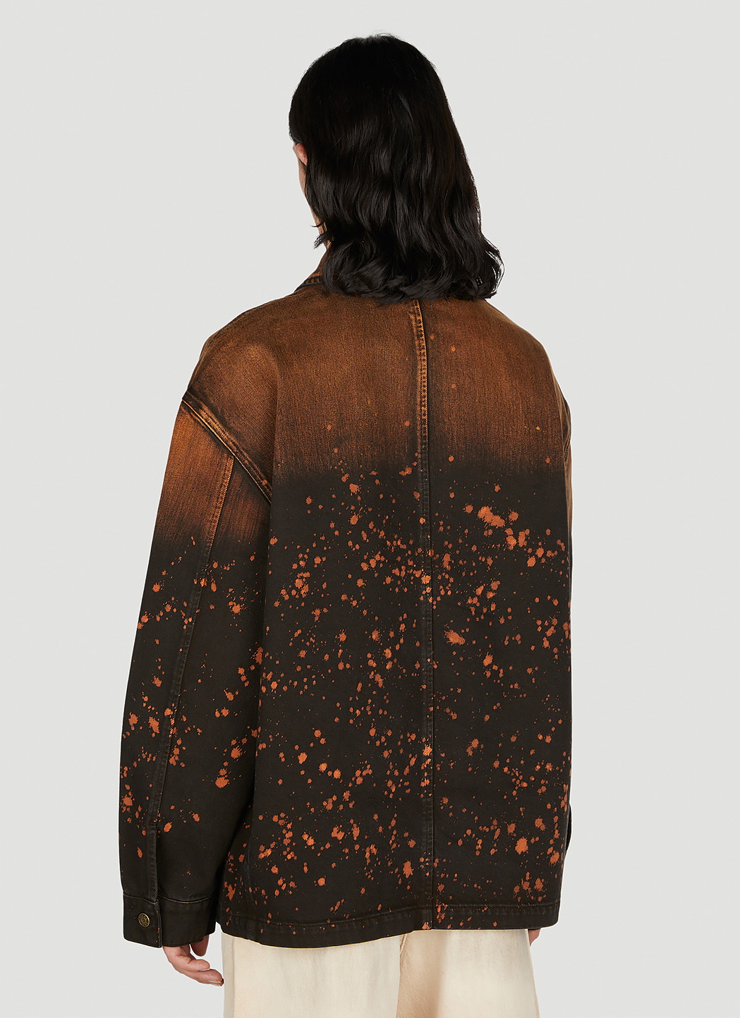 Guess USA Splattered Denim Chore Jacket