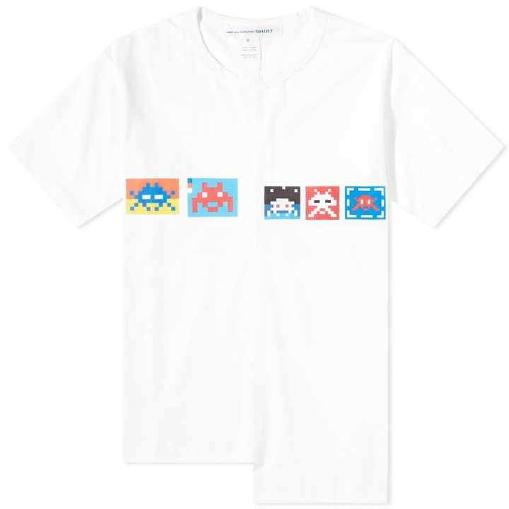 Photo: Comme des Garçons SHIRT Men's Invader Panel Tee in White