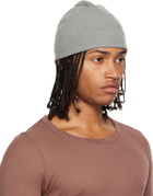 Rick Owens Gray Concordians Ribbed Beanie