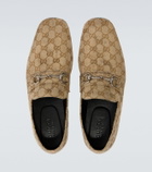 Gucci Horsebit GG Canvas distressed loafers