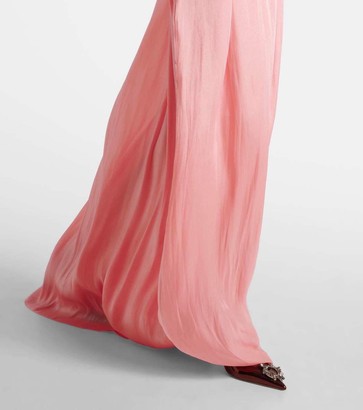 Costarellos Charmain plissé georgette gown