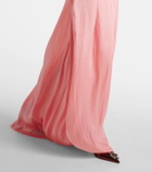 Costarellos Charmain plissé georgette gown