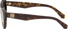 LOEWE Brown Mini Anagram Cateye Sunglasses