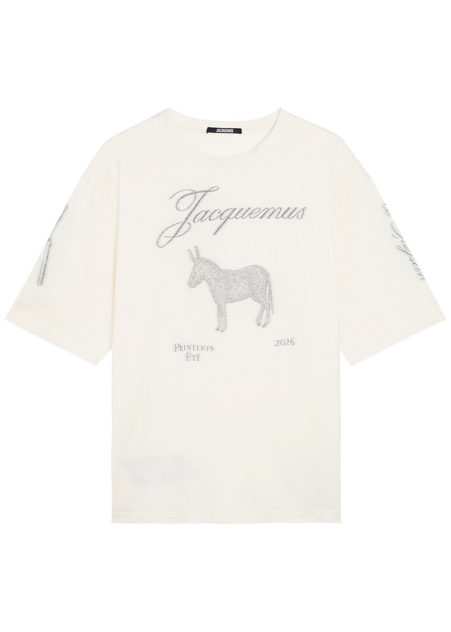 Jacquemus - Logo-Print Embroidered Cotton-Jersey T-Shirt - White