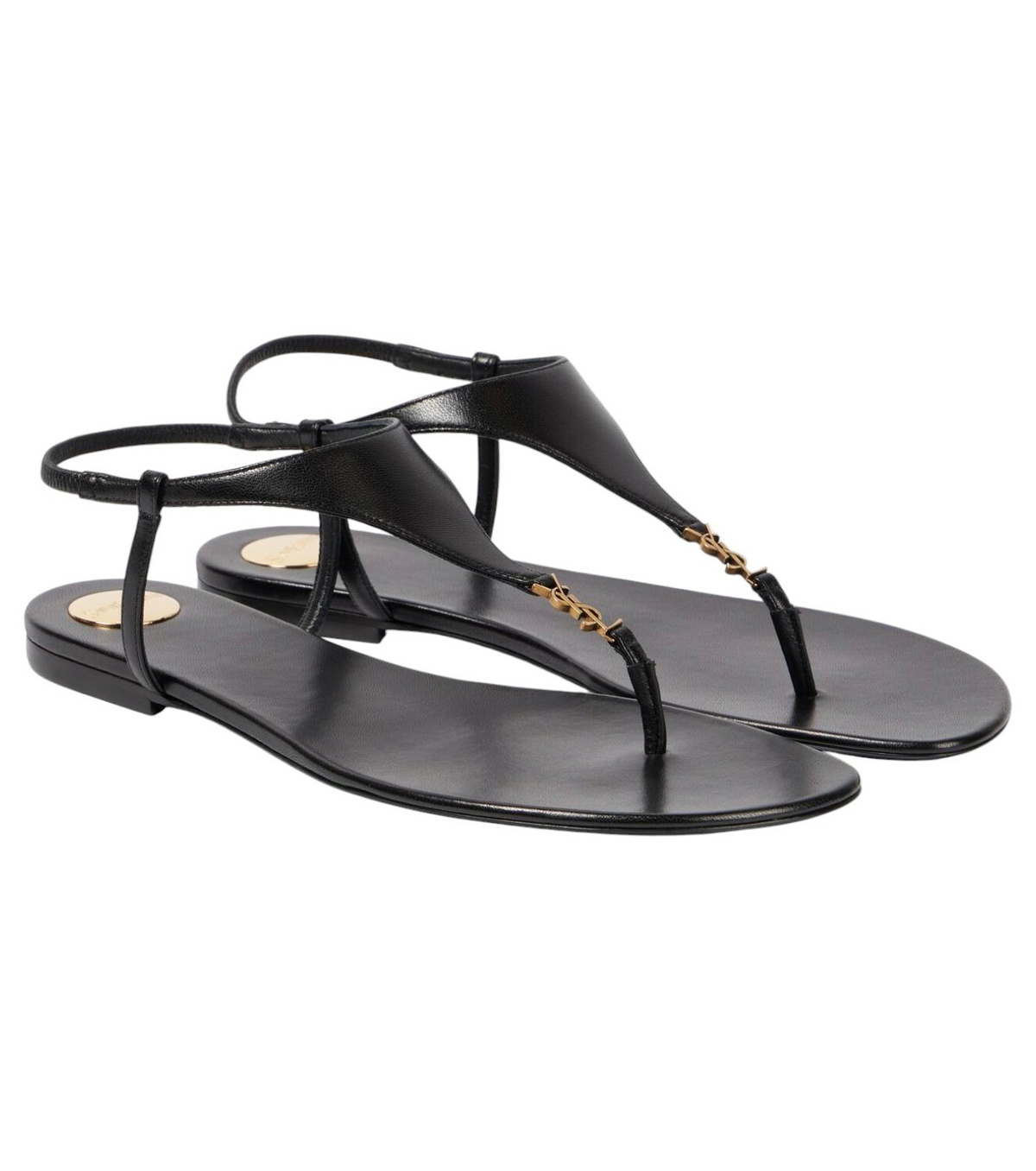 Saint Laurent - Cassandra embellished thong sandals Saint