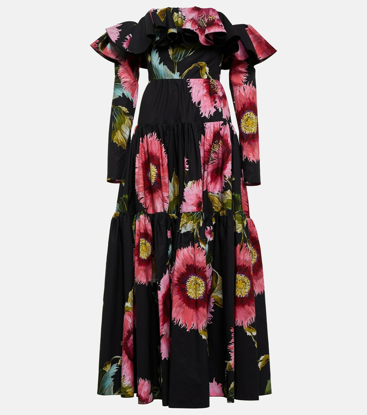 Giambattista Valli Off-shoulder floral cotton maxi dress