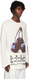 Jil Sander White Printed Long Sleeve T-Shirt