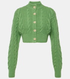 Emilia Wickstead Aleph cropped cable-knit wool cardigan