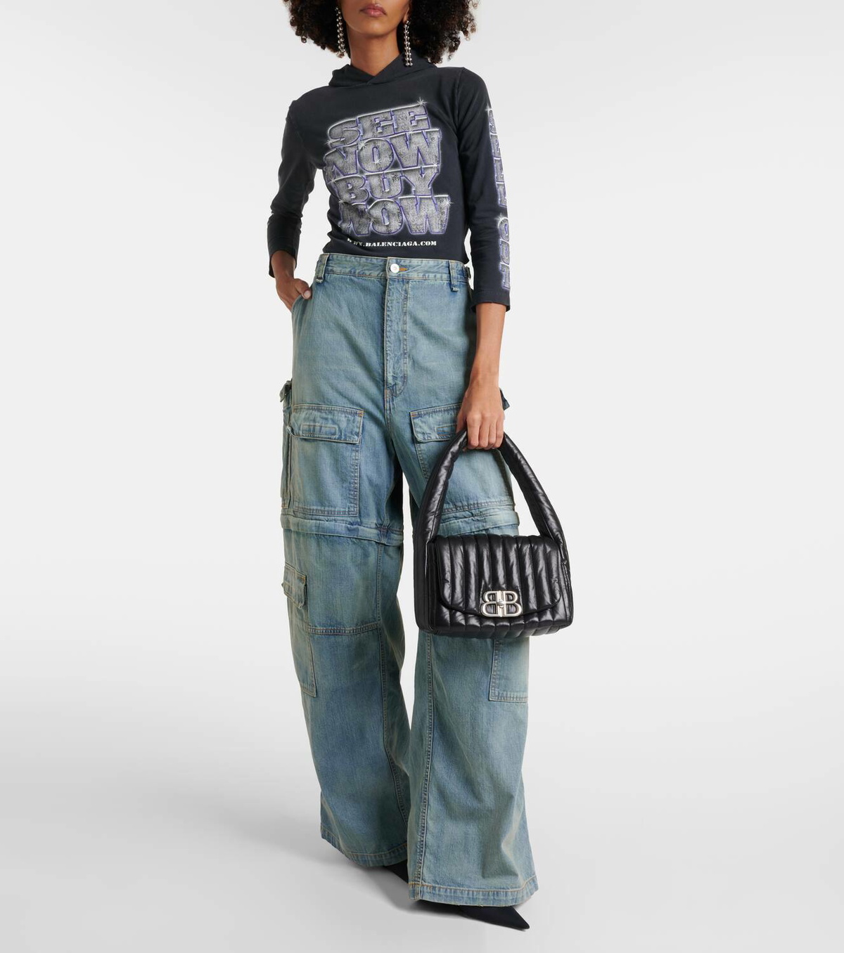 Balenciaga SNBN cotton-blend jersey top