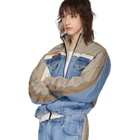 Martine Rose Blue and Beige Denim Hybrid Track Jacket