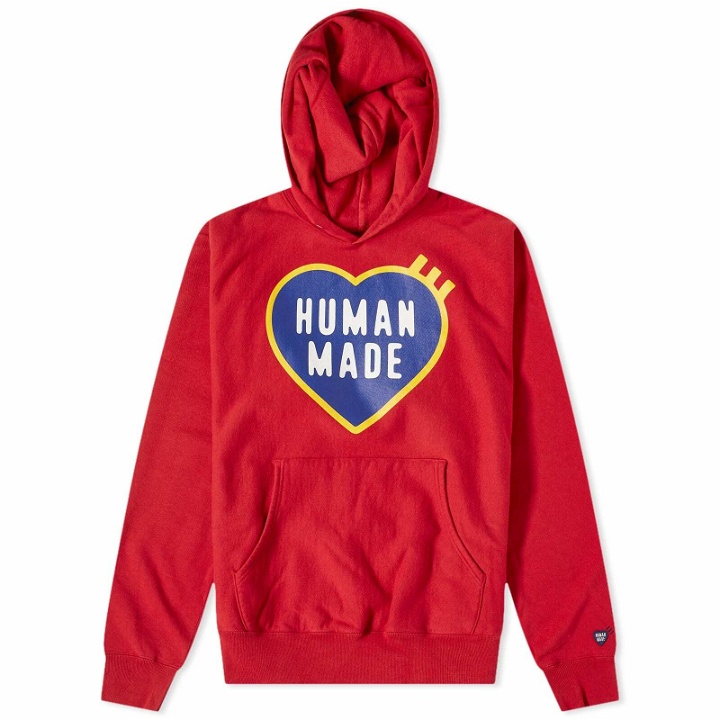 Photo: Human Made Men's Heart Logo Hoodie in Red