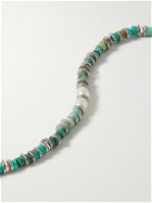 Peyote Bird - Nambre Silver-Tone, Turquoise and Pearl Wrap Bracelet