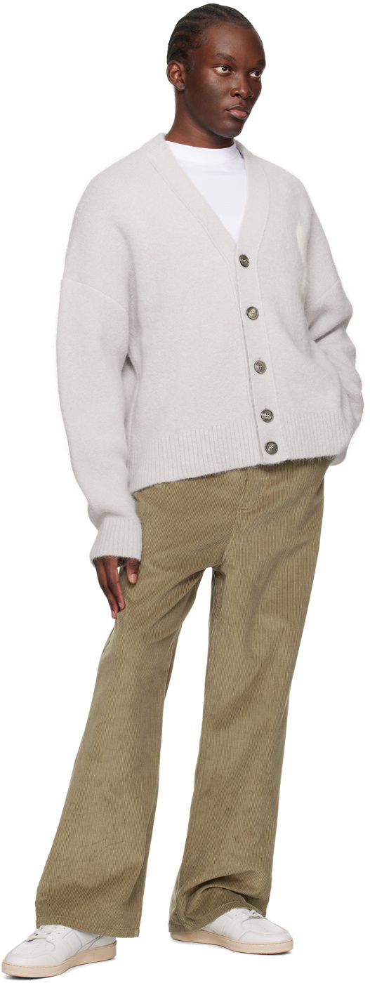 AMI Paris Gray Ami de Cœur Cardigan AMI