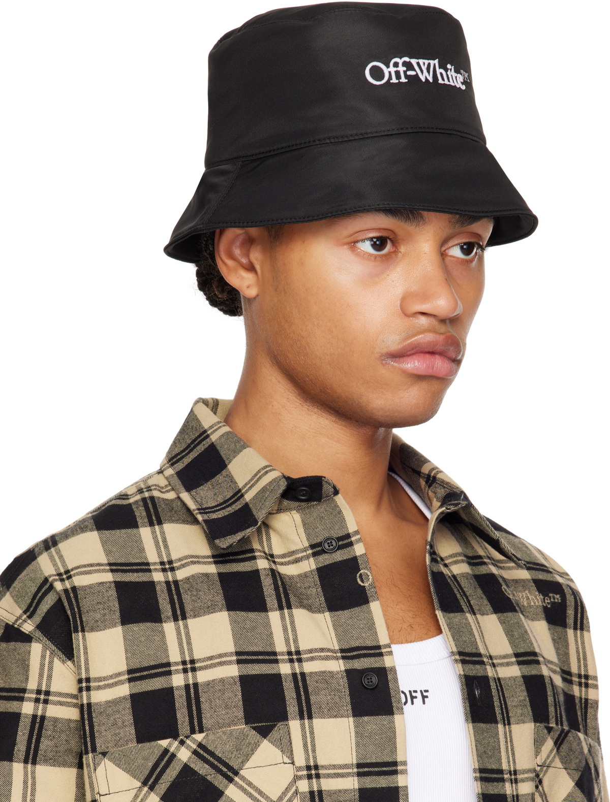 Off-White Black Embroidered Logo Bucket Hat