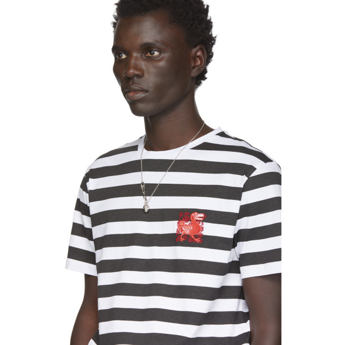 Loewe White and Black William De Morgan Stripe T-Shirt Loewe