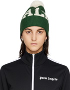 Palm Angels Green Pom Pom Beanie