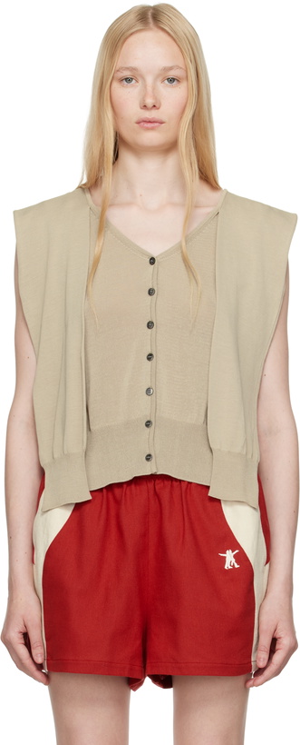 Photo: OPEN YY Beige Sleeve Layered Cardigan